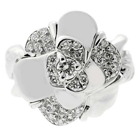 chanel ring camelia|chanel camellia flower ring.